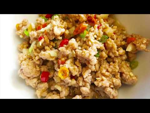 เมนูอาหาร หมูสับผัดพริก สูตรอาหารทำง่ายมาก