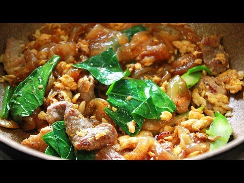 สูตรอาหาร ผัดซีอิ้วหมูเด้ง เมนูอาหารง่ายๆ เส้นใหญ่ผัดซีอิ้วหมูเด้งๆ เส้นหอมๆ