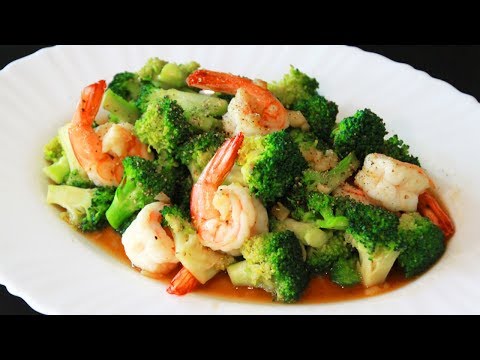 เคล็ดลับสูตรอาหาร เมนูอาหารผัดบร็อคโคลี่กุ้งสด ให้กรอบ กุ้งเด้งอร่อย