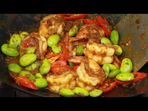 เมนูอาหาร สะตอผัดกะปิกุ้งสด สะตอเขียวสวย สูตรอาหารอร่อย
