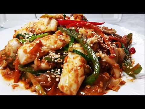 สูตรอาหารเกาหลี เมนูอาหารง่ายๆ หมึกผัดพริกเกาหลี